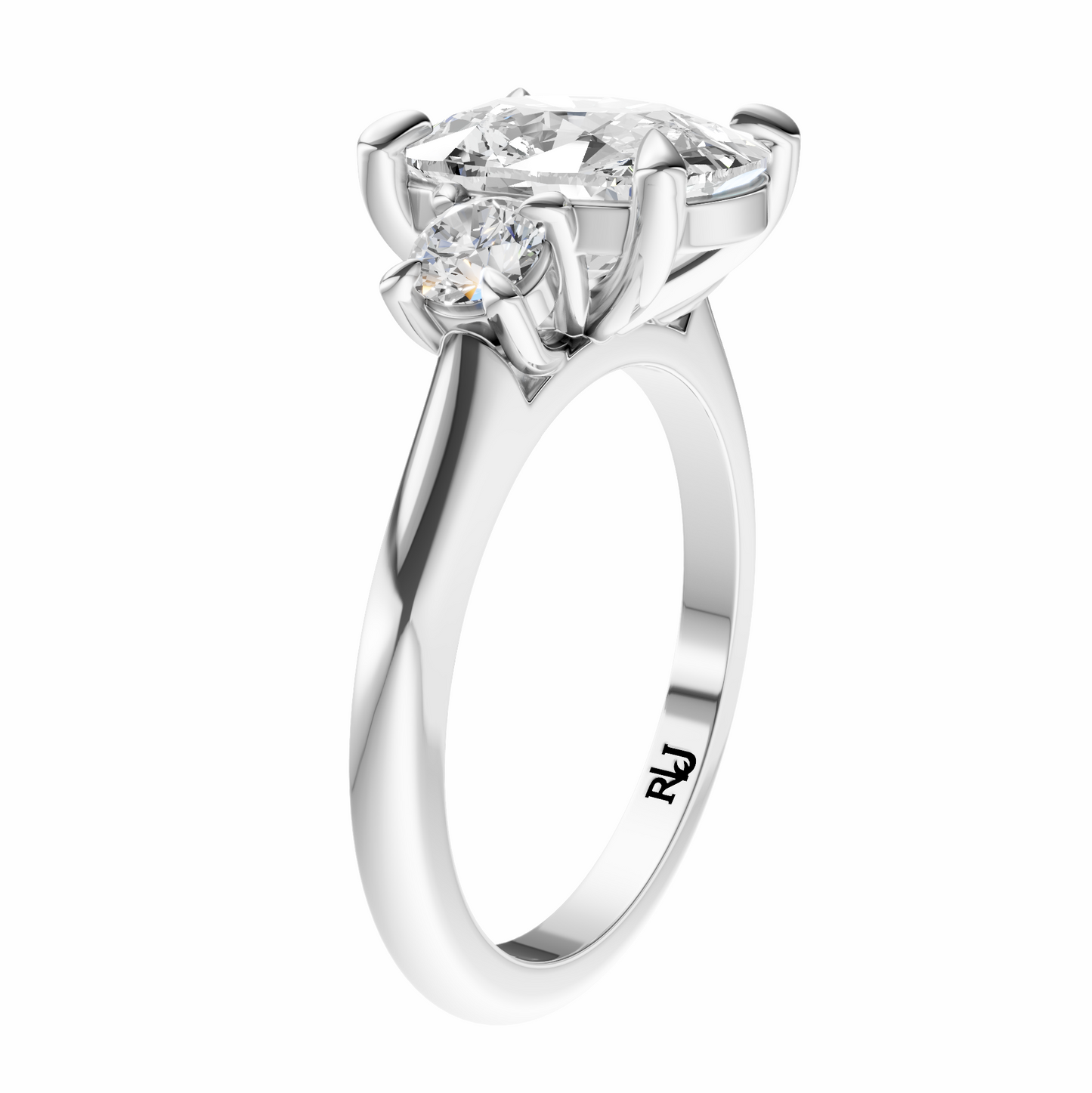Cushion Three Stone Round Solitaire Setting
