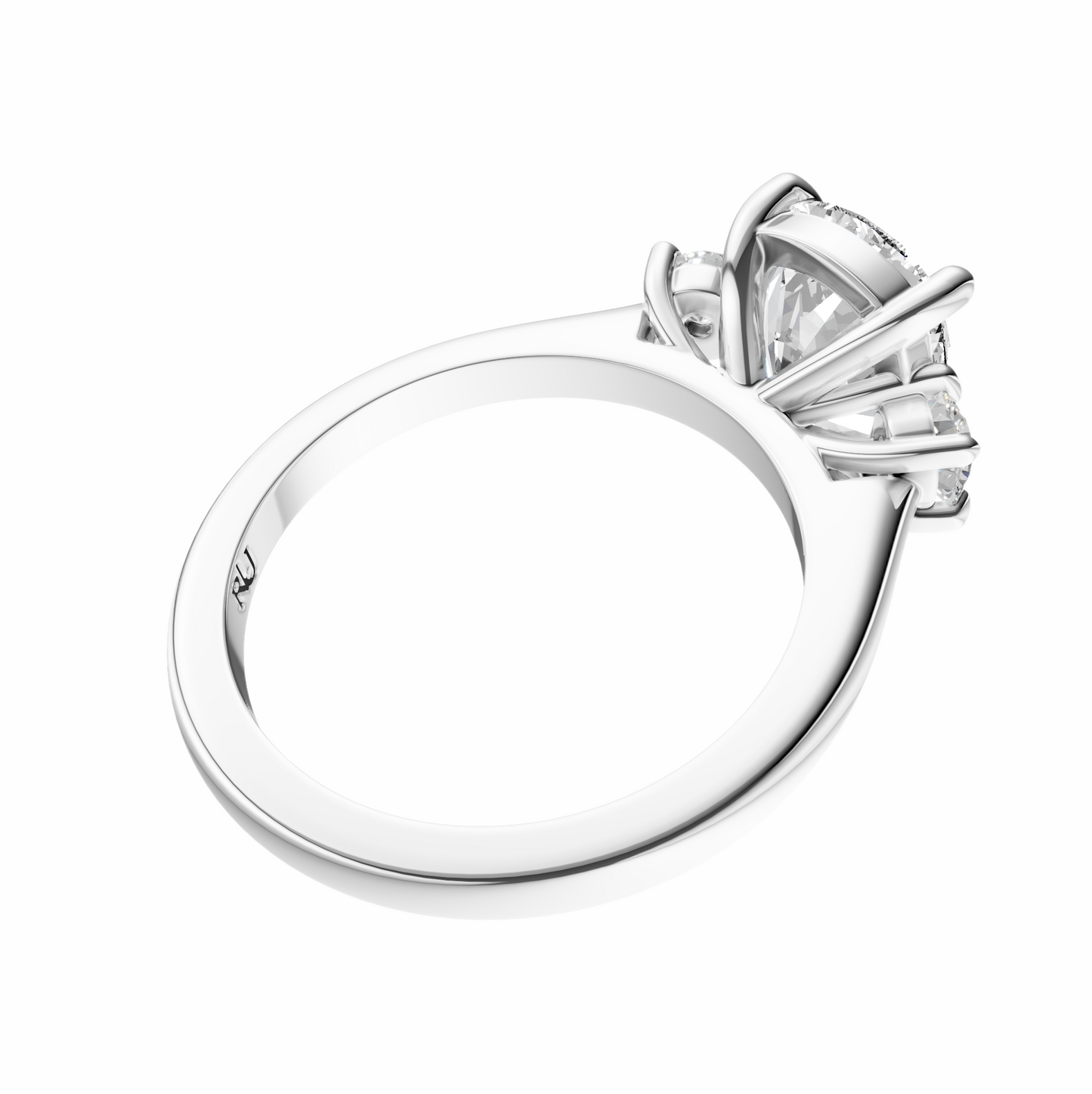 Cushion Three Stone Round Solitaire Setting