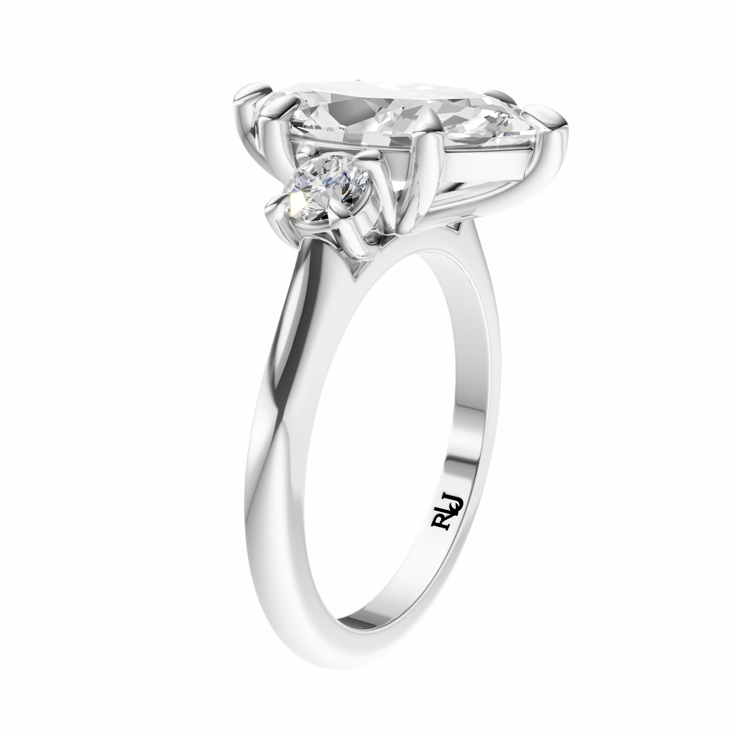 Marquise Three Stone Round Solitaire Setting