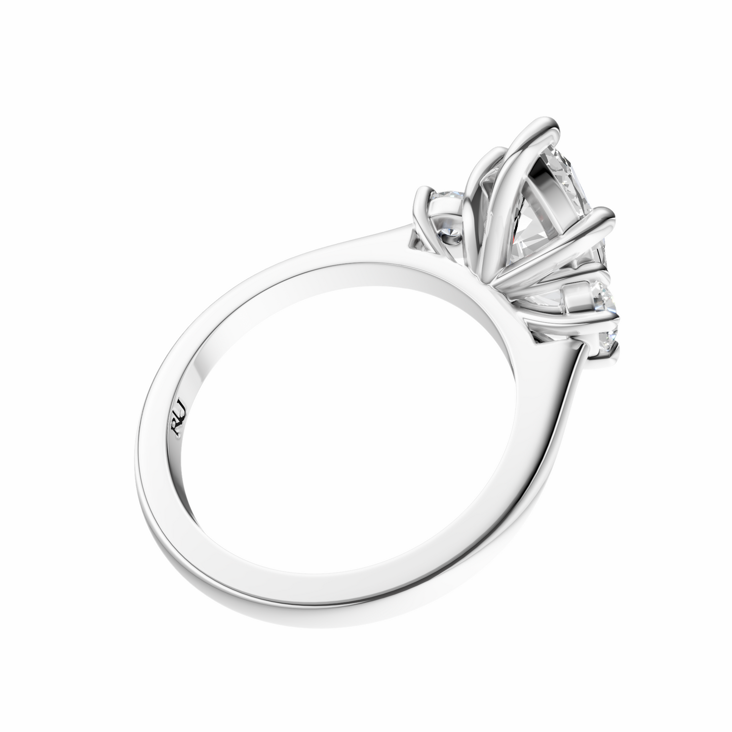 Marquise Three Stone Round Solitaire Setting