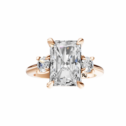 Radiant Three Stone Round Solitaire Setting