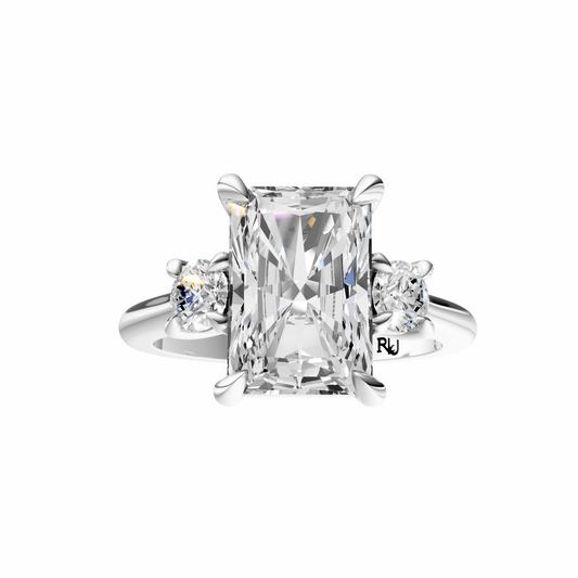 Radiant Three Stone Round Solitaire Setting