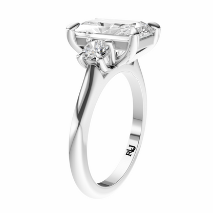 Radiant Three Stone Round Solitaire Setting