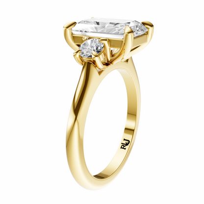 Radiant Three Stone Round Solitaire Setting