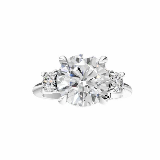 Round Three Stone Round Solitaire Setting