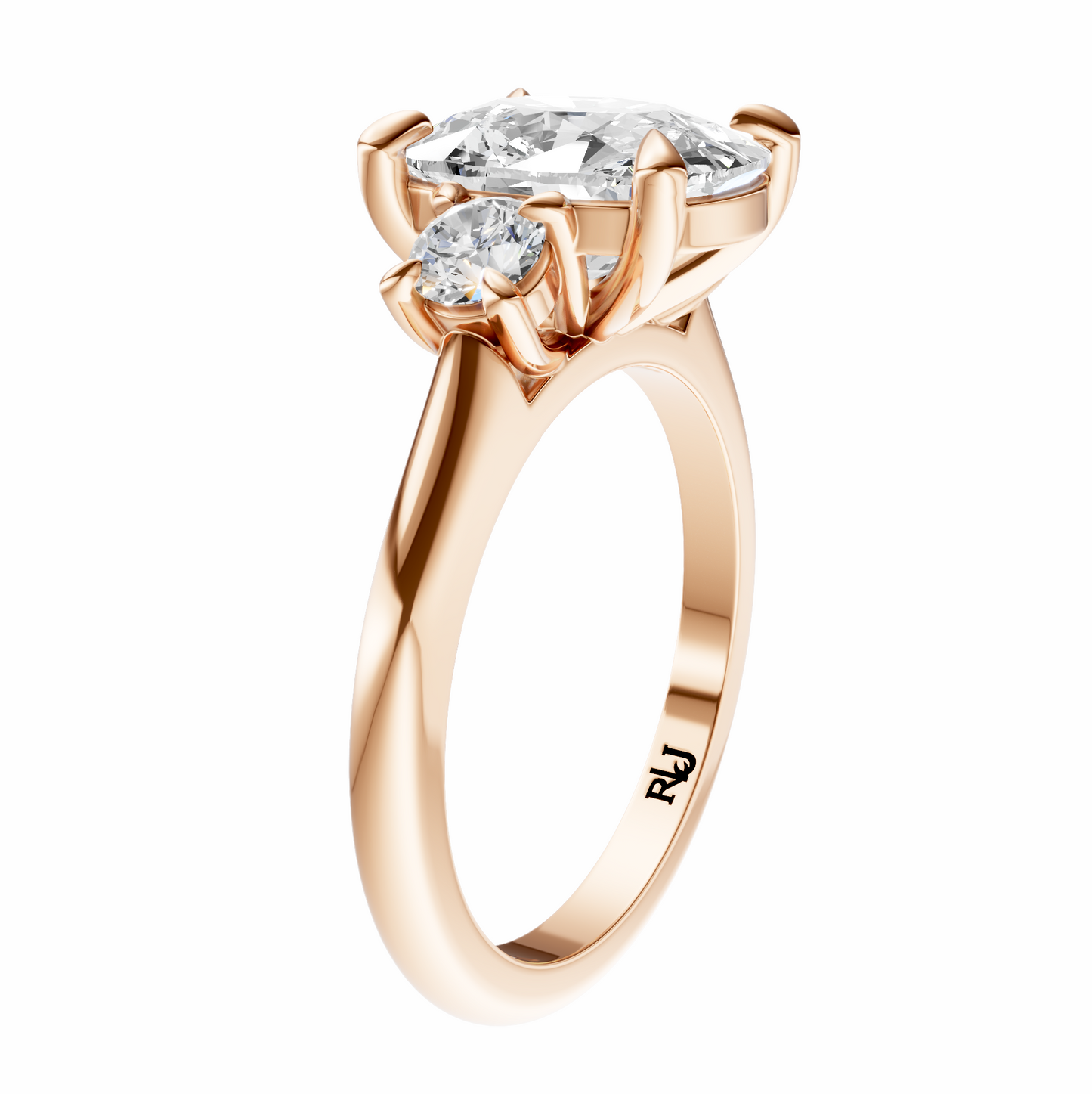 Cushion Three Stone Round Solitaire Setting