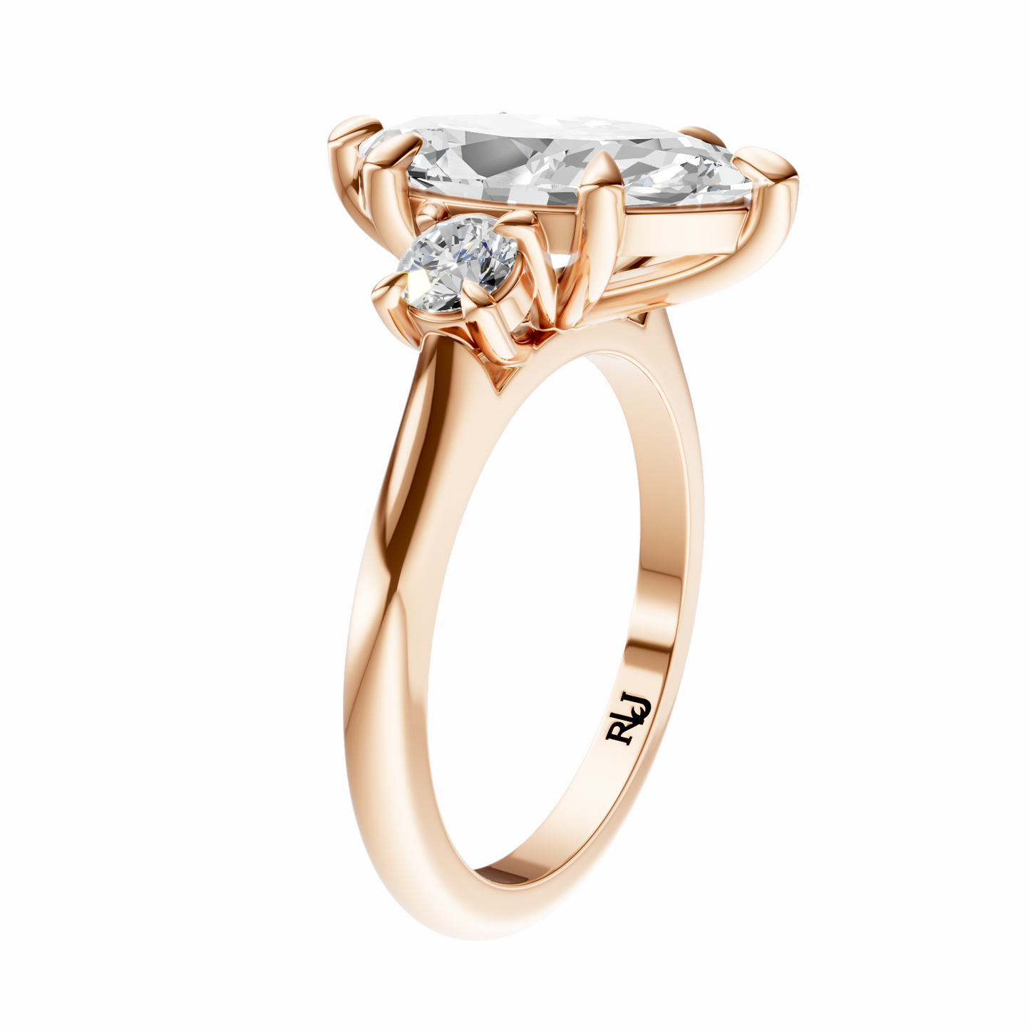 Marquise Three Stone Round Solitaire Setting