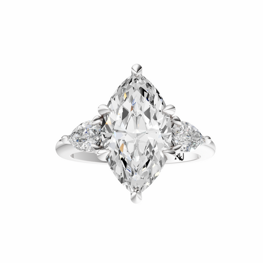 Marquise Three Stone Pear Setting