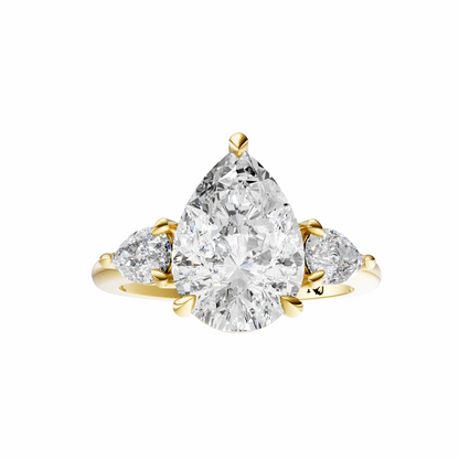 Pear Three Stone Setting