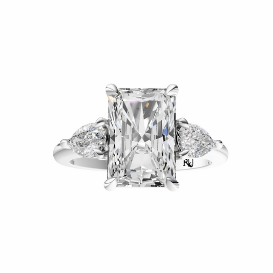 Radiant Three Stone Pear Setting