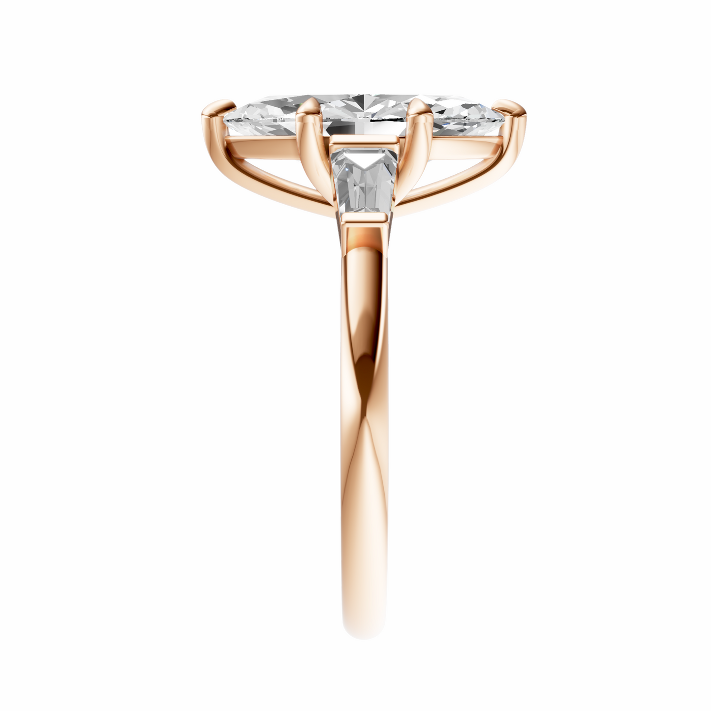 Marquise Three Stone Tapered Baguettes Setting