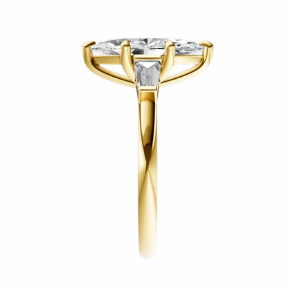 Marquise Three Stone Tapered Baguettes Setting