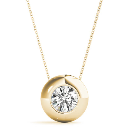 Round Lab Diamond Donut Bezel-Set Necklace