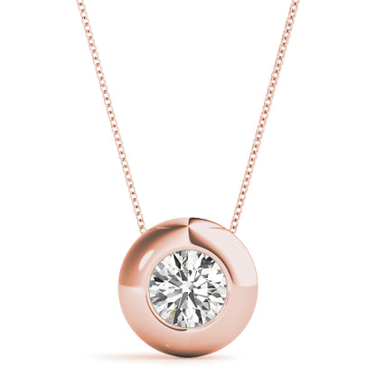 Round Lab Diamond Donut Bezel-Set Necklace