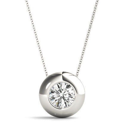 Round Lab Diamond Donut Bezel-Set Necklace