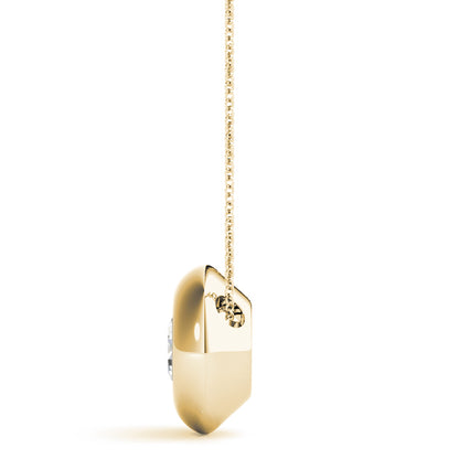 Round Lab Diamond Donut Bezel-Set Necklace