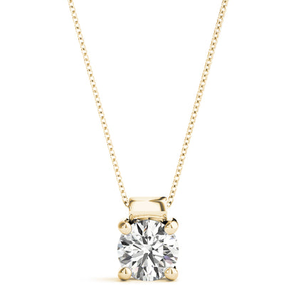 Round Lab Diamond 4-Prong Set Necklace