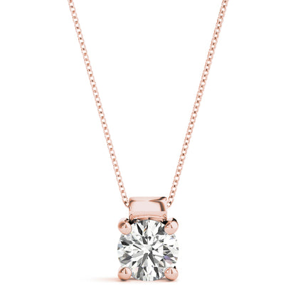 Round Lab Diamond 4-Prong Set Necklace