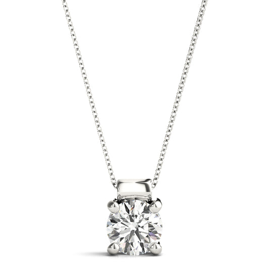 Round Lab Diamond 4-Prong Set Necklace