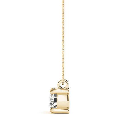 Round Lab Diamond 4-Prong Set Necklace