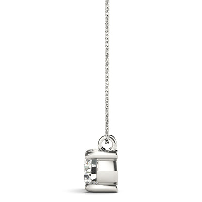 Round Lab Diamond 4-Prong Set Necklace