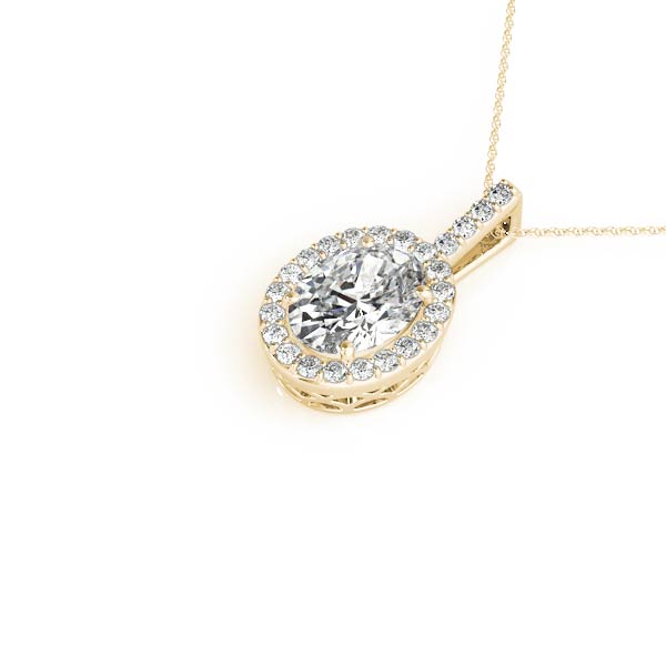 Oval Halo Accented Lab Diamond Necklace