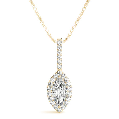 Marquise Halo Accented Lab Diamond Necklace