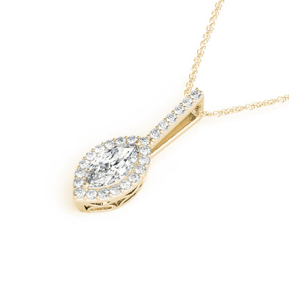 Marquise Halo Accented Lab Diamond Necklace