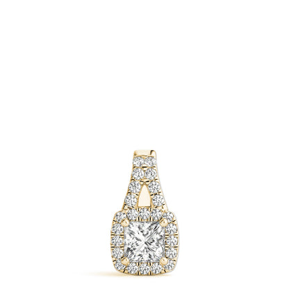 Princess Halo Accented Modified Lab Diamond Necklace