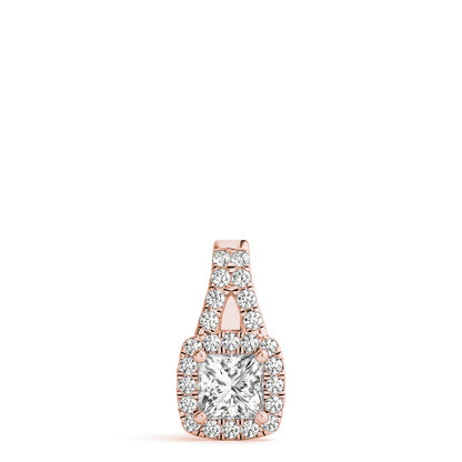Princess Halo Accented Modified Lab Diamond Necklace
