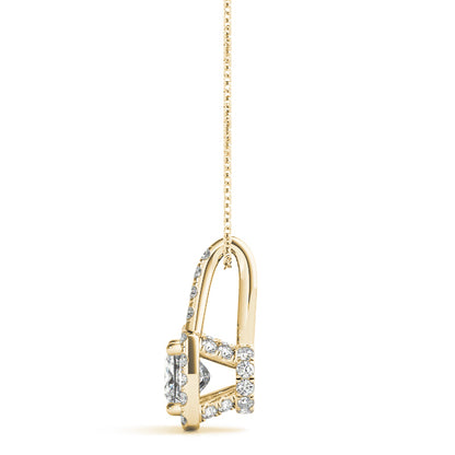 Princess Halo Accented Modified Lab Diamond Necklace