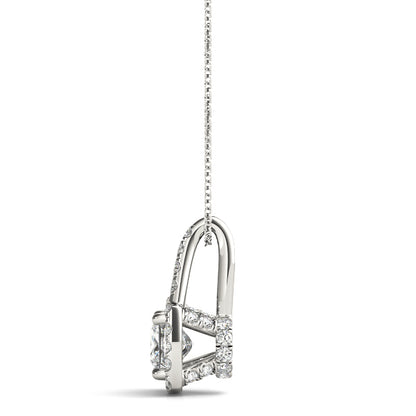 Princess Halo Accented Modified Lab Diamond Necklace