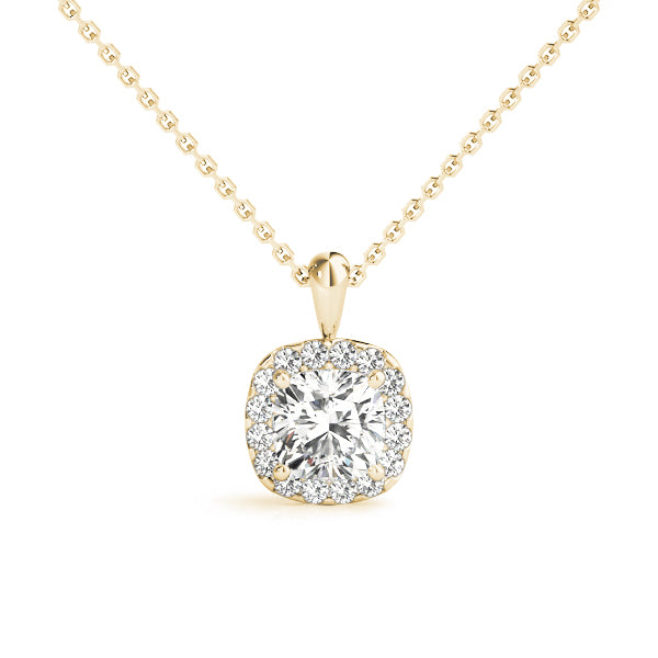 Cushion Halo Lab Diamond Necklace