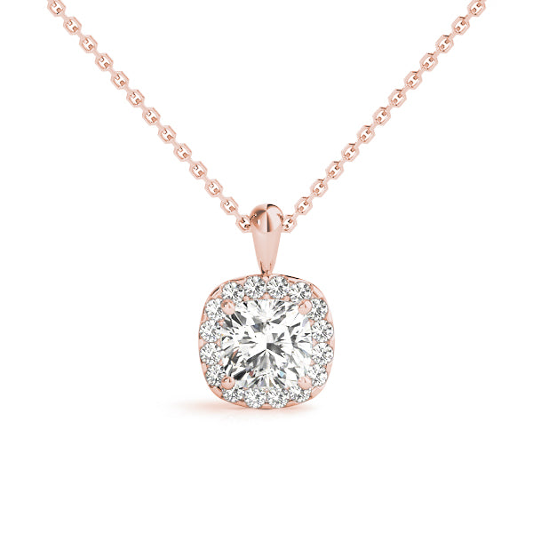 Cushion Halo Lab Diamond Necklace