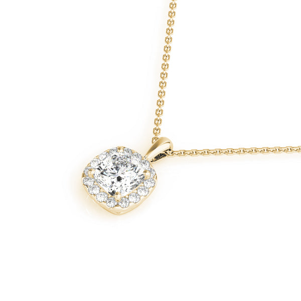 Cushion Halo Lab Diamond Necklace