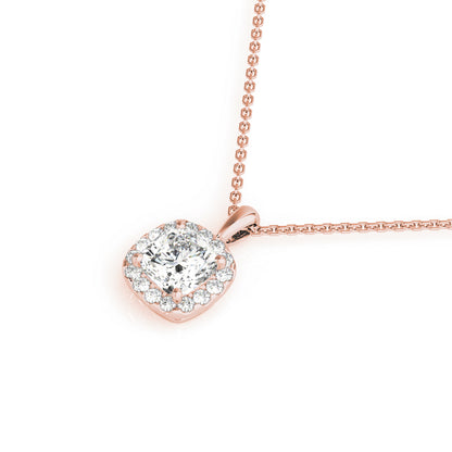 Cushion Halo Lab Diamond Necklace