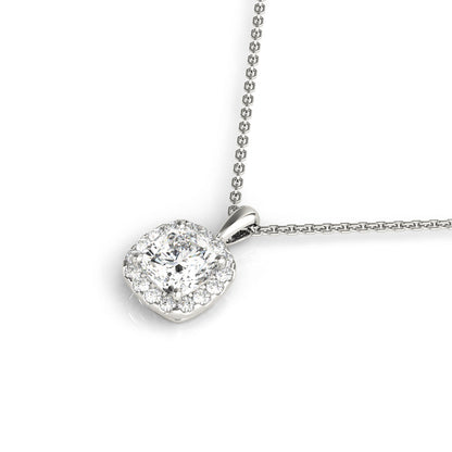 Cushion Halo Lab Diamond Necklace