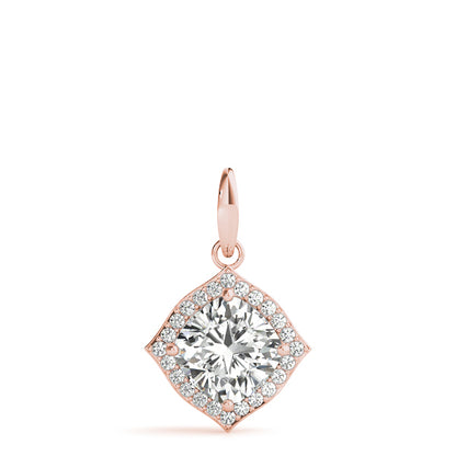 Cushion Halo Lab Diamond Corner-Set Necklace