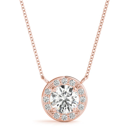 Round Halo Double-Hook Lab Diamond Necklace