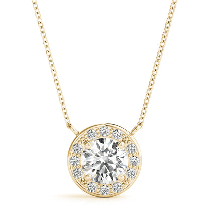 Round Halo Double-Hook Lab Diamond Necklace