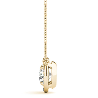 Round Halo Double-Hook Lab Diamond Necklace