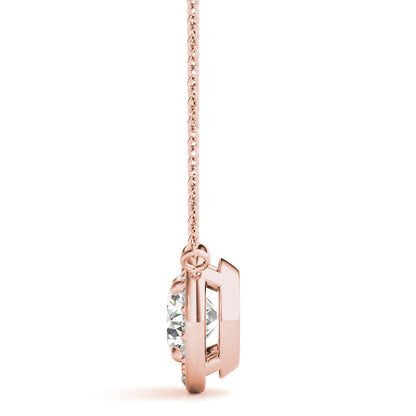 Round Halo Double-Hook Lab Diamond Necklace