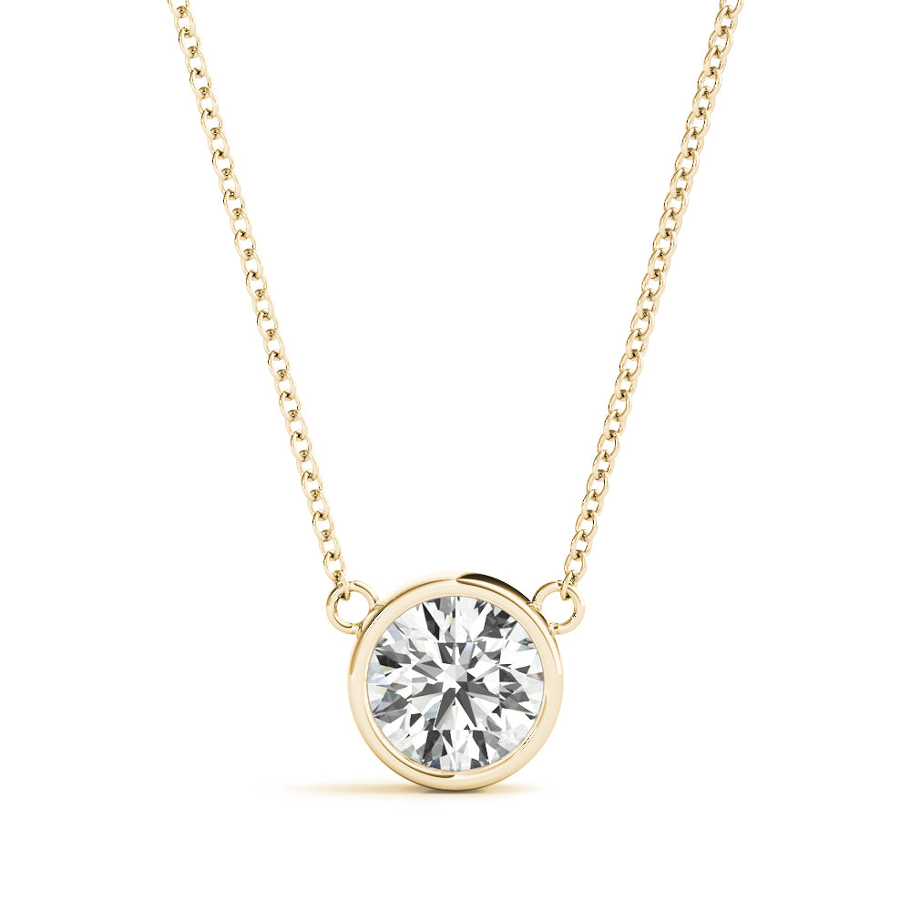 Round Lab Diamond Bezel-Set Necklace