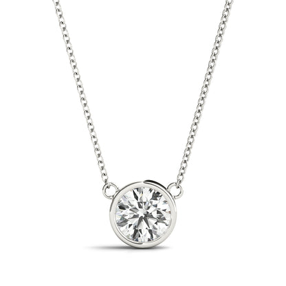 Round Lab Diamond Bezel-Set Necklace