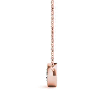 Round Lab Diamond Bezel-Set Necklace