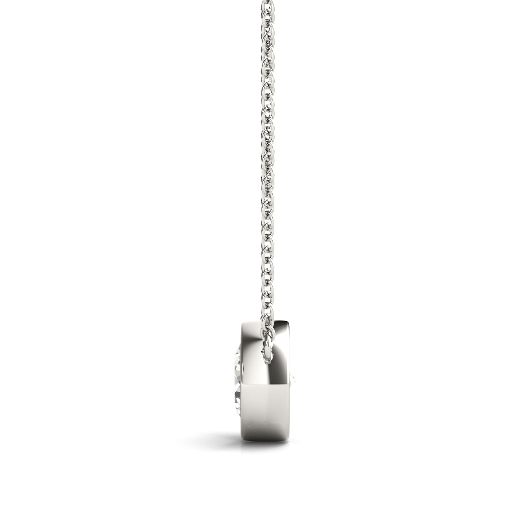 Round Lab Diamond Bezel-Set Necklace