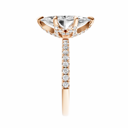 Marquise Traditional Accented Tulip Sparkler Setting