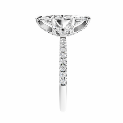 Marquise Traditional Accented Tulip Sparkler Setting
