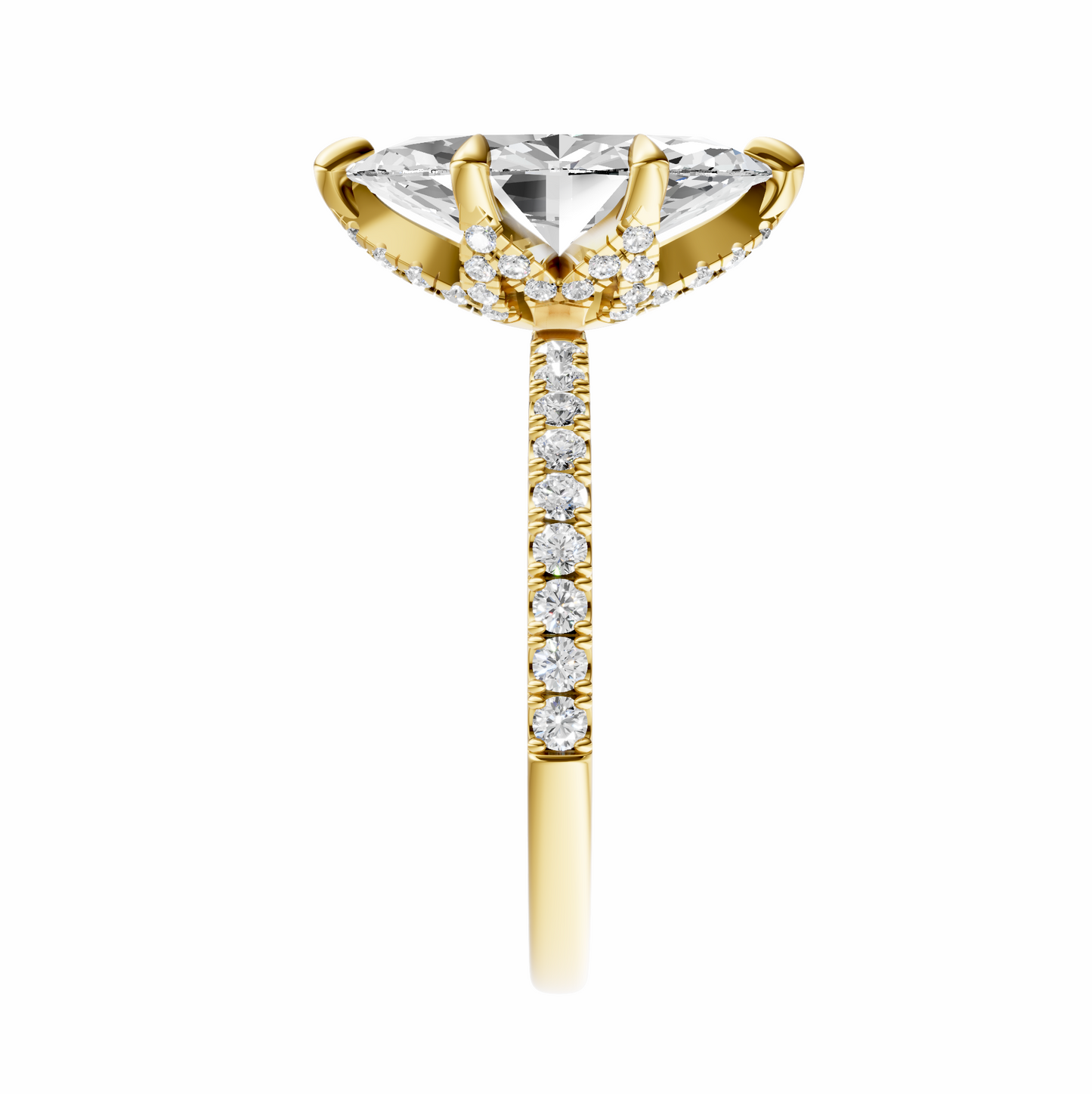 Marquise Traditional Accented Tulip Sparkler Setting