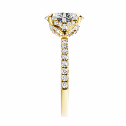 Oval Traditional Accented Tulip Sparkler Setting